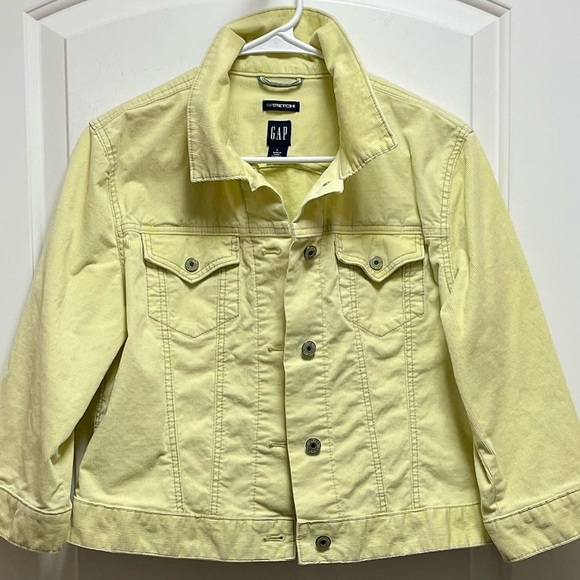 GAP Jackets & Blazers - GAP Women’s Sz Large Light Yellow Stretch Light Duty Corduroy Jacket Y2K Bright